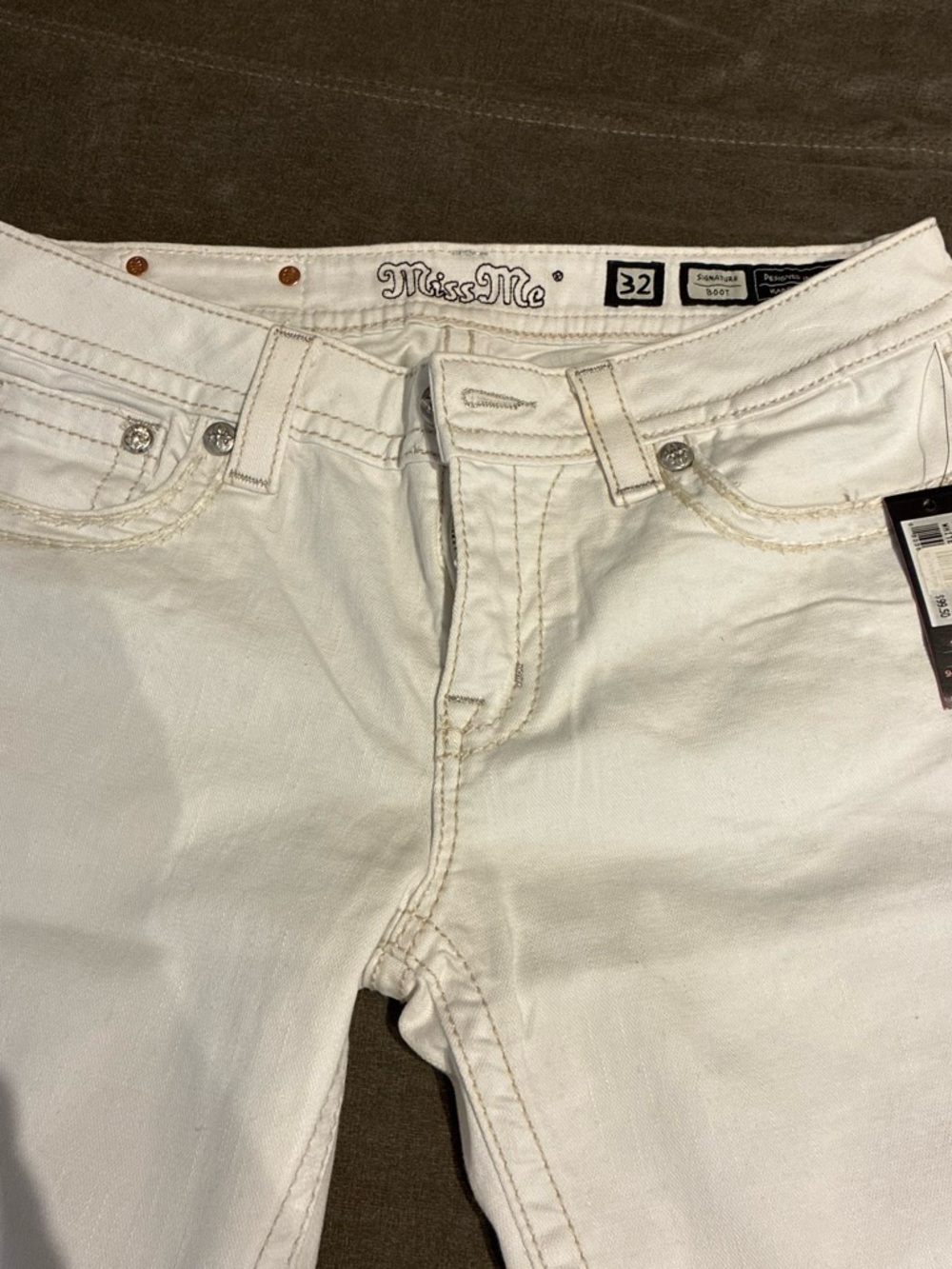 Miss Me White Boot Cut Jeans for Women